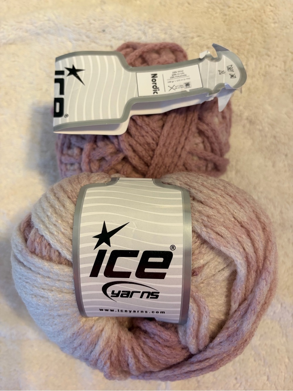 YARN!!! ICE yarns rose colored, 1.5 skeins